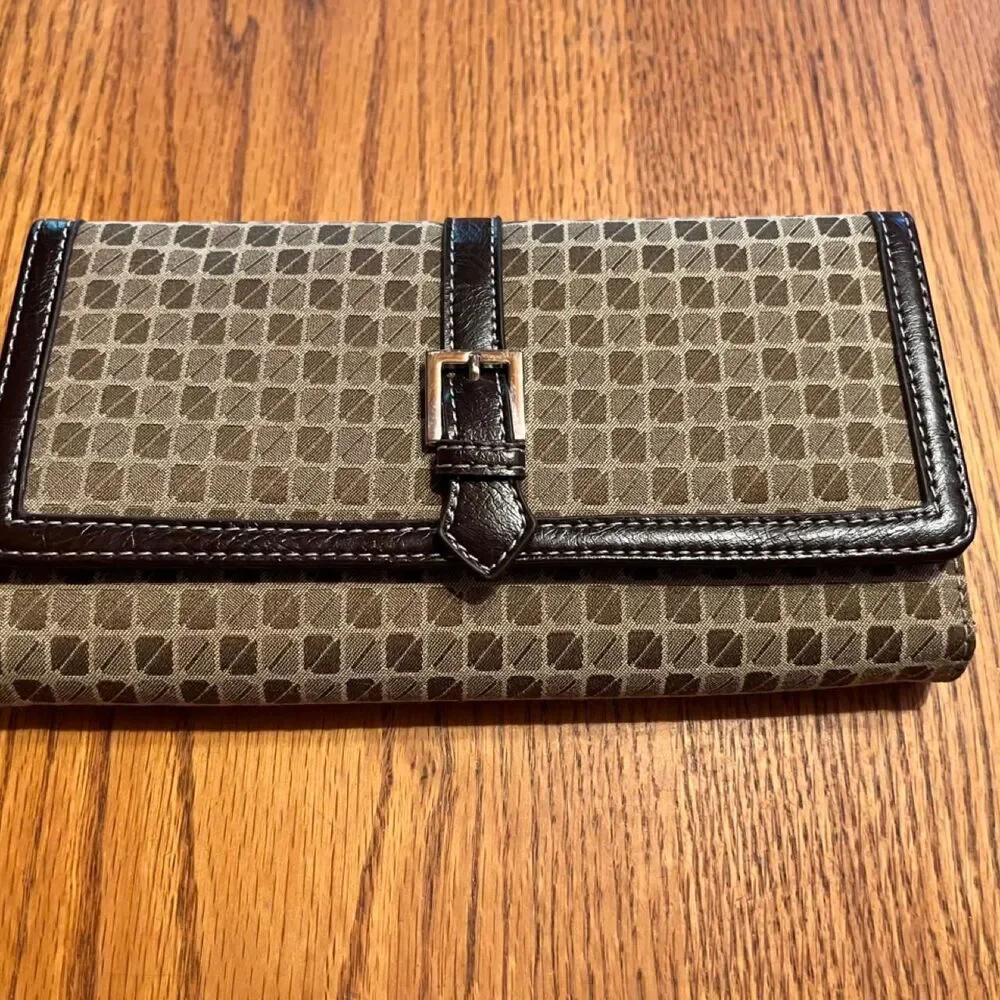 Women's Brown and Khaki Trifold Wallet/Credit Card/ID Holder